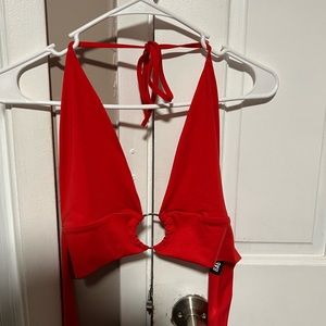 Red topless top